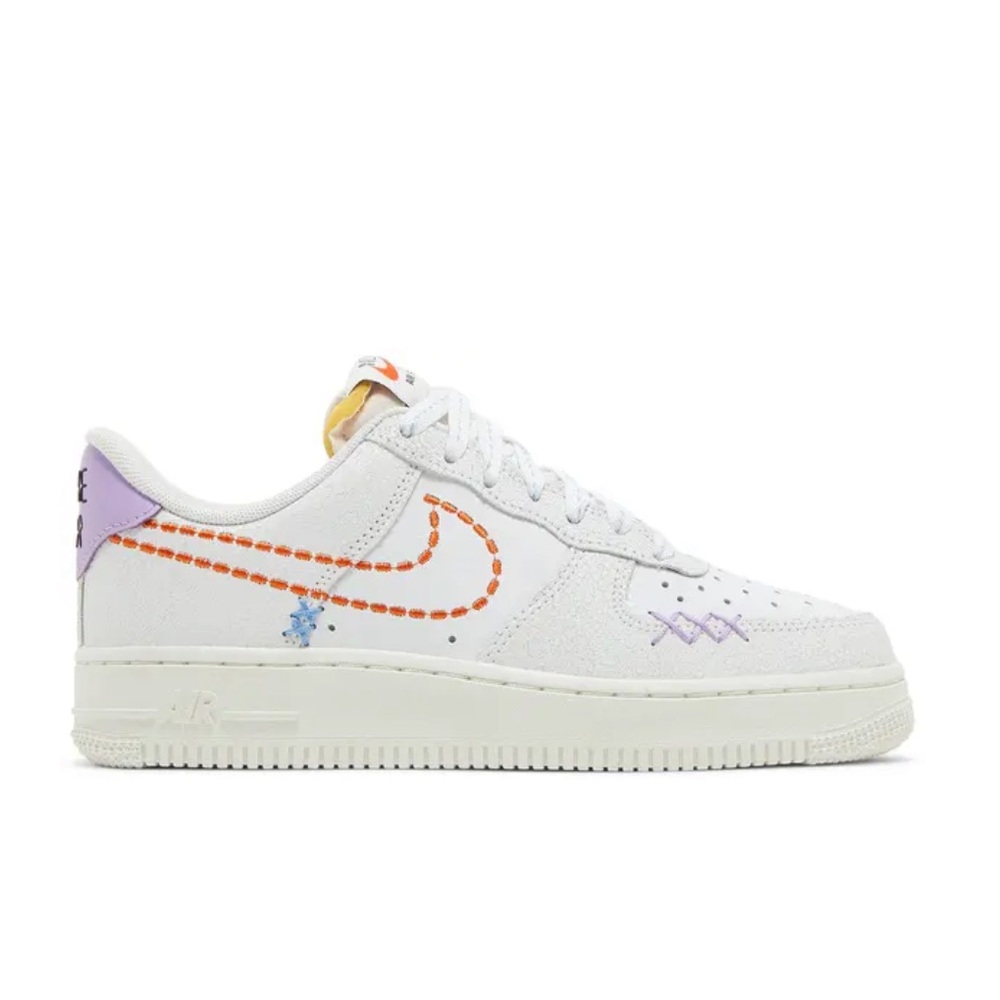 Nike Women’s Air Force 1 ‘07 SE '101' - White/Sail/Green Glow/Safety Orange